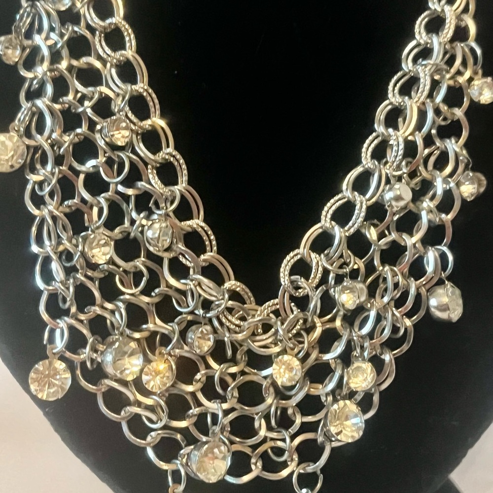 Dazzling Multi-Layer Statement Necklace 17” Length - image 4